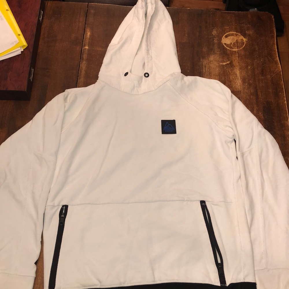 All White American Eagle Hoodie
